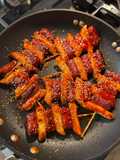Tteok kochi (sticky rice cake and sausage skewers)