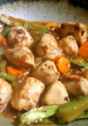 A picture of KFC Chilli Chicken Popcorn Curry 😋.