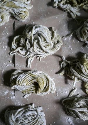 Foto resep Mie Bayam higienis