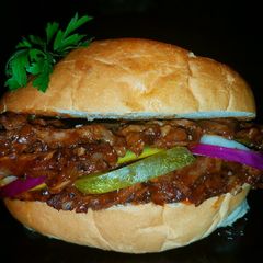 A picture of Mike's BBQ Prime Rib Sandwiches & Summertime Sides.