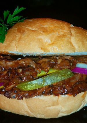 A picture of Mike's BBQ Prime Rib Sandwiches & Summertime Sides.