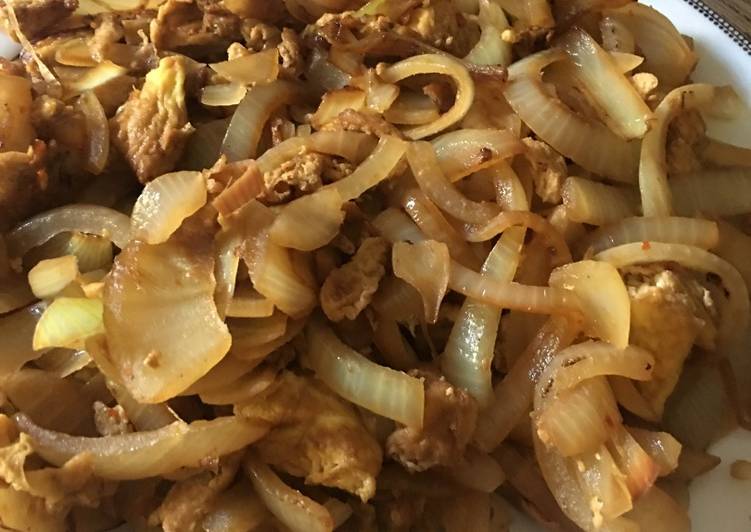 Recipe of Homemade Stir fry Onion and egg (p5min, C8min) keto