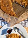 White Chocolate Skillet Cookie & Raspberry Coulis