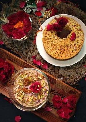 ઘેવર ગુલકંદ રબડી પારફેટ (Ghevar Gulkand Rabdi Parfait Recipe In Gujarati) રેસીપી મુખ્ય ફોટો