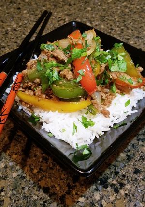 A picture of Thai Pork And Vegetable Rice Bowl.