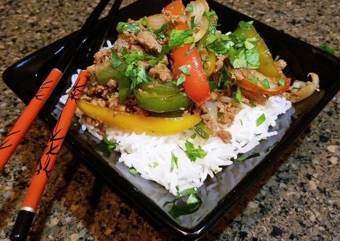 Thai Pork And Vegetable Rice Bowl