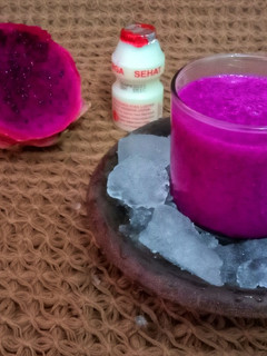Foto resep Jus Buah Naga Yakult
