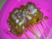 Gambar sate daging bumbu kacang