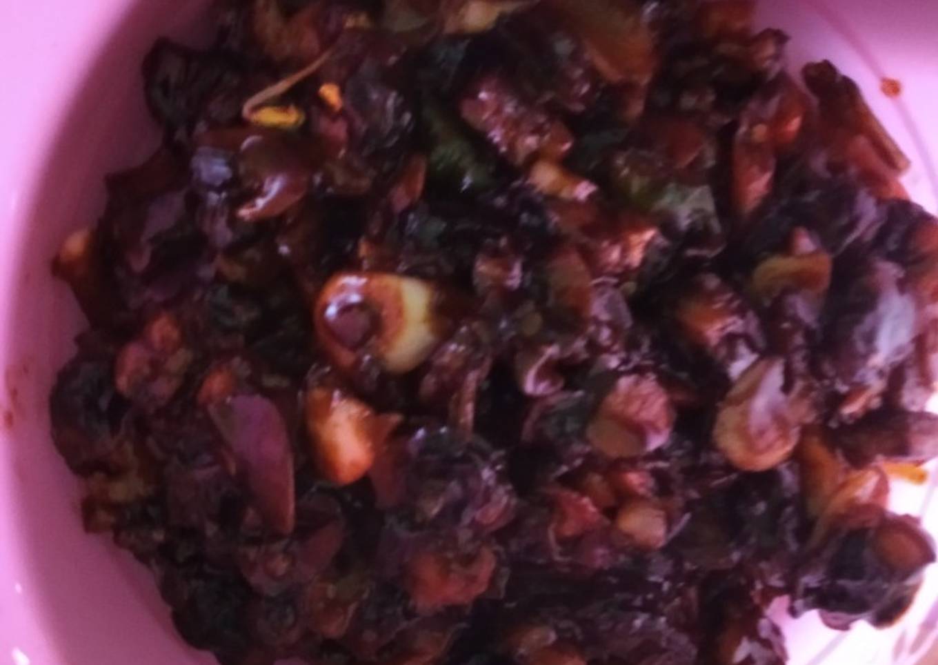 Tumis kerang, tempe saus tiram