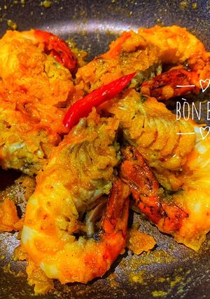 Hình của món Tôm Càng Sốt Trứng Muối.