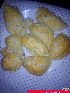 A picture of #bakeabread# coconut bread pie.