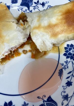 Una foto de Súper Rollito de Primavera casero en freidora de aire u horno