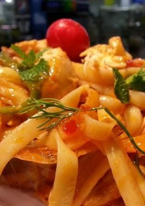 صورة لوصفة باستا فوتشينى بالدجاج