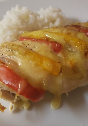 Zöldséggel tűzdelt csirkemell recept fotója
