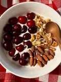 Crunchy Creamy and Healthy Breakfast 🍓🍒