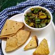 Bhindi and Onion Fry with roasted cumin powder