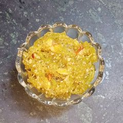 A picture of Lauki halwa (Greens, beans, gourds).