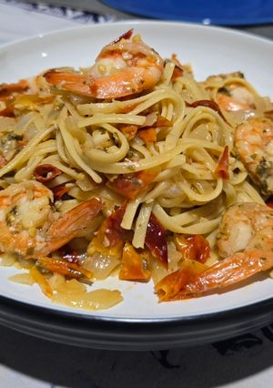 Foto resep Fettuccine Lemon Prawn