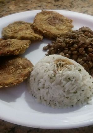 Una foto de Milanesas de Berenjena
