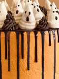 Ghost drip cake