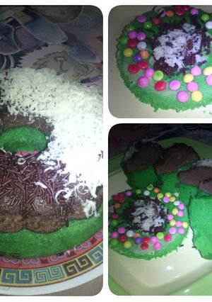 Foto resep Brownis Coklat Pandan Rice Cooker