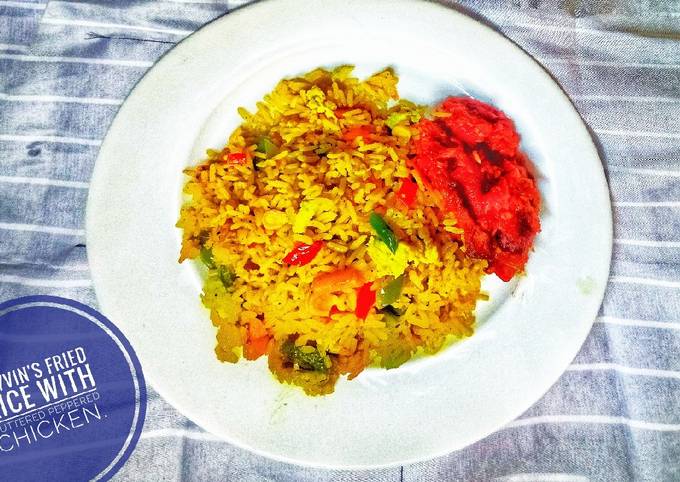 Fried Rice with Sweet Peppered Chicken