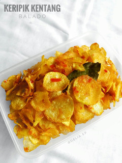 Foto resep Keripik Kentang Balado / Kering Kentang