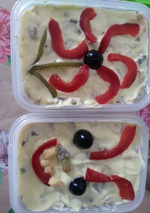 O poză a rețetei Salată de ciuperci și piept de pui.