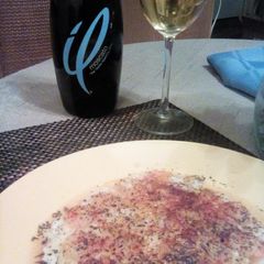A picture of NYE Cajun Shrimp & Grits.