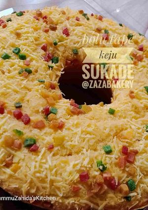 Foto resep Bolu Tape Panggang w/ (topping : keju + sukade)