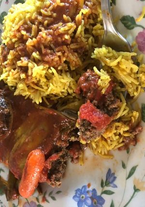 A picture of Kofta with Tomatoes.