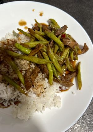 Gambar Kacang panjang bersama daging kicap