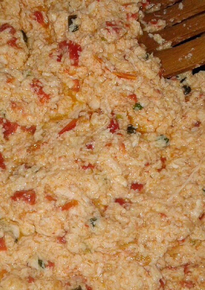 A picture of Scrambled eggs with a twist.