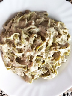 Una foto de Fettuccine con salsa cremosa de berenjena