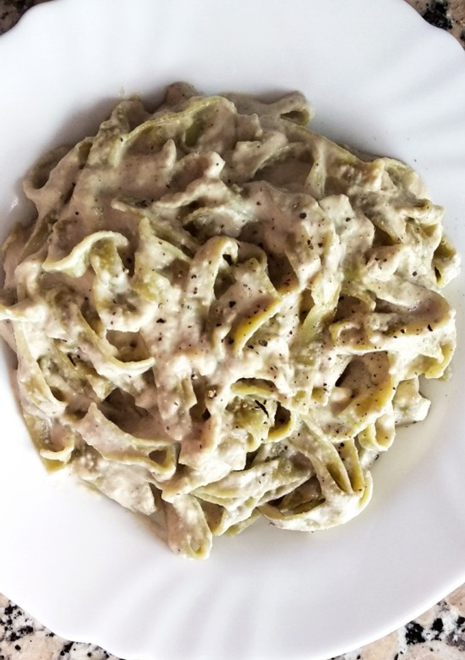 Una foto de Fettuccine con salsa cremosa de berenjena