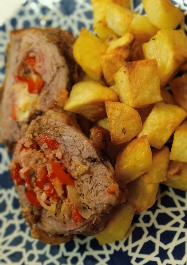 Una foto de Colita de cuadril rellena con papas