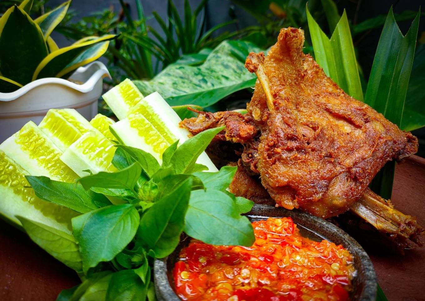 Bebek Goreng Bumbu Pandan ala Chef Muhammad
