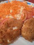 Papas rellenas revolcadas en machaca, fritas en horno freidora
