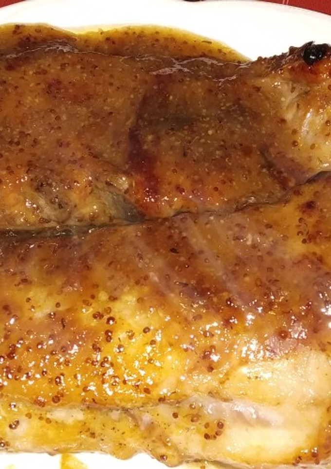 Una foto de Costillas al horno con salsa de miel y mostaza