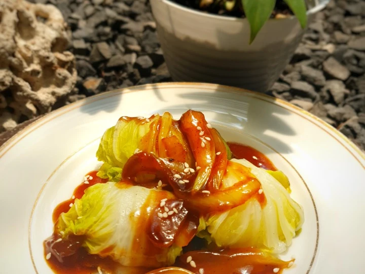 Cara Mudah Menyiapkan Resep 12. Sawi Gulung isi Ayam yang Lezat Anti Ribet, Uenak Banget