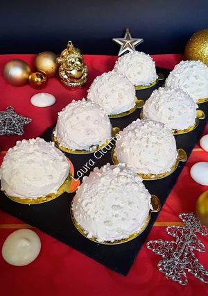 A picture of Mini Zuccotto with Coffee Frosting and Meringue.
