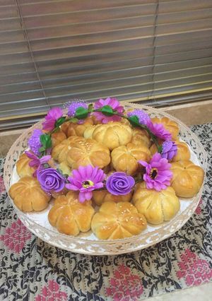 صورة لوصفة فطاير بالجبن على شكل وردة🌸🌸