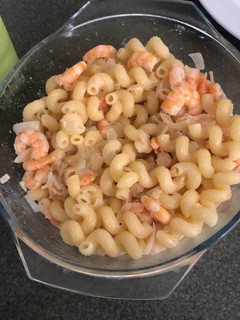 Una foto de Camarones en salsa de vodka
