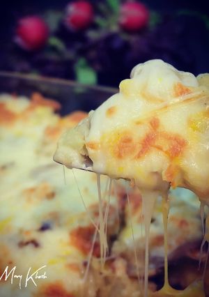 عکسی از دستور گراتن سیب زمینی و قارچ