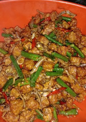 Foto resep Tumis tempe, kacang panjang dan Teri