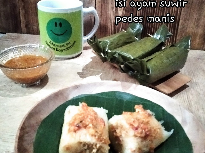 Resep *lontong Bihun isi Ayam Suwir Pedas Manis* yang Bisa Manjain Lidah