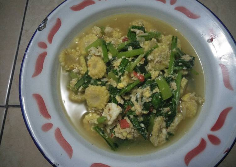 Langkah Mudah untuk Membuat Tumis jagung muda dan sawi Anti Gagal