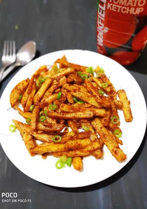 A picture of Spicy finger chips.