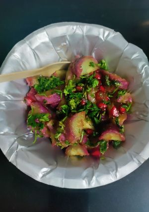 A picture of Roasted Shakarkandi (Sweet Potato) Chat.