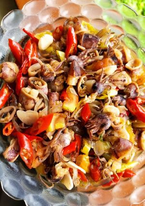 Foto resep Cumi asin pedas